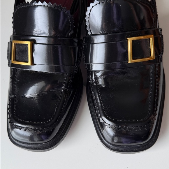 Sarto by Franco Sarto Gianna slingback loafers patent leather gold-tone hardware - Picture 7 of 14